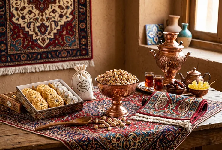 سوغات کرمان | معرفی 10 سوغاتی معروف کرمان از قاووت تا پته‌دوزی