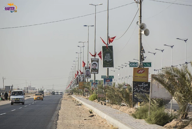 فاصله نجف تا کربلا چند عمود