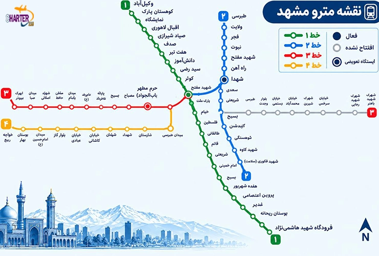 نقشه مترو مشهد
